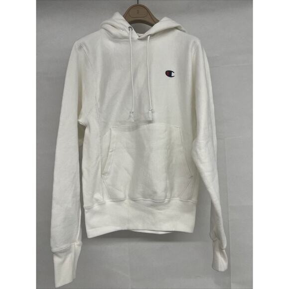 NEW xs as is WHITE CHAMPION REVERSE WEAVE HOODIE Sleeve LOGO thick fabric - Picture 4 of 7